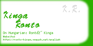 kinga ronto business card